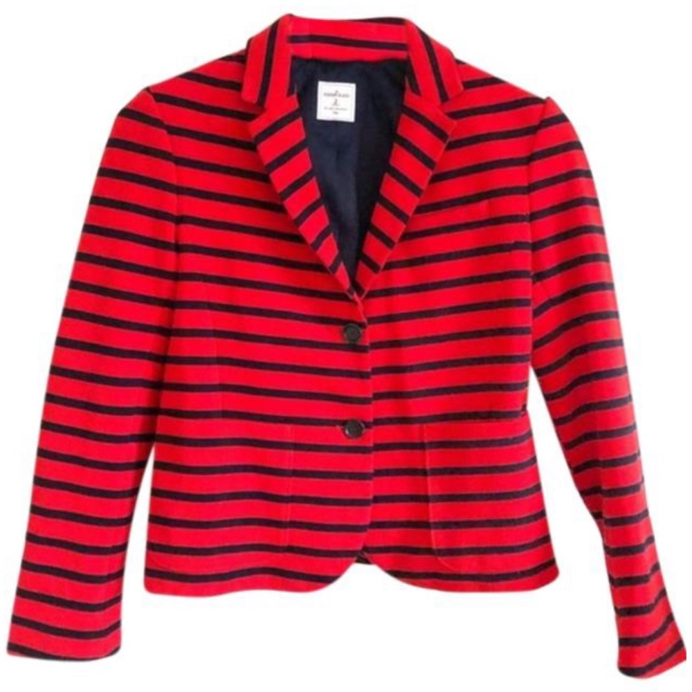 GAP red navy striped the Academy Blazer sz 0P